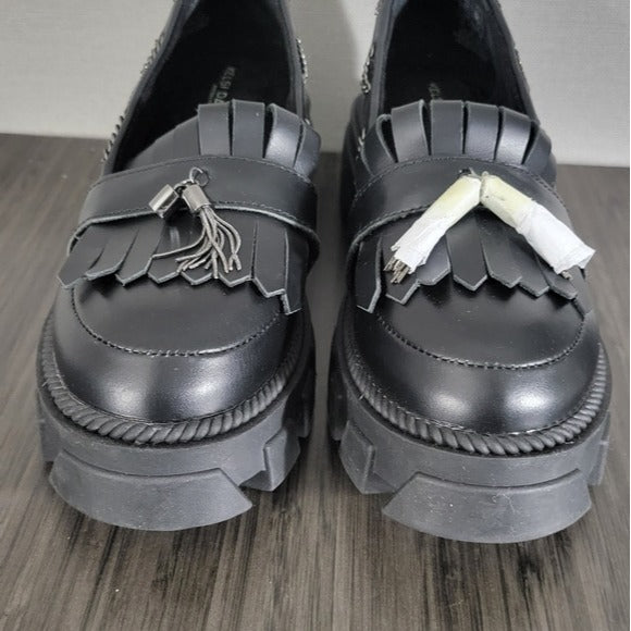 Kelsi Dagger Burke Black Lug Sole Loafer SZ 6.5