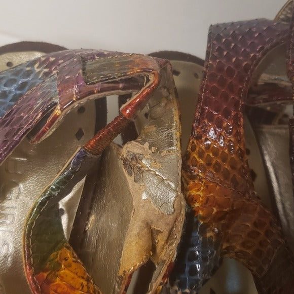 BCBGirls Snake Print Heeled Sandals Sz 7 1/2