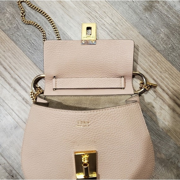 Chloe Grained Lambskin Drew Mini Shoulder Bag