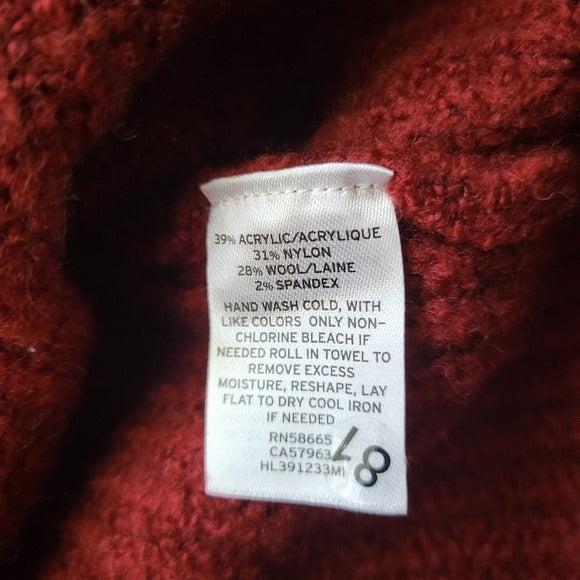 CHELSEA 28 NWOT Rib Funnel Neck Women's Red Sweater Size XXS