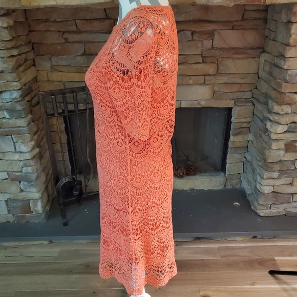 Ralph Lauren Women's Coral Crochet Dress Sz XS