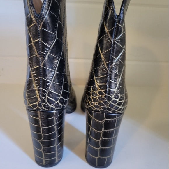 Paris Texas Croc Embossed Ankle Boots SZ 8.5