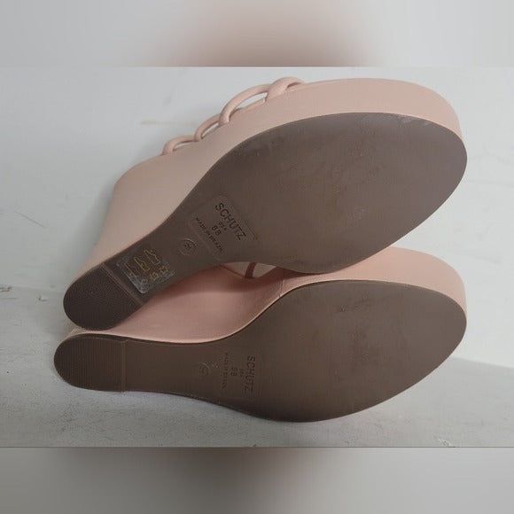 Schutz Cari Sweet Rose Platform Wedge Sandal SZ 8