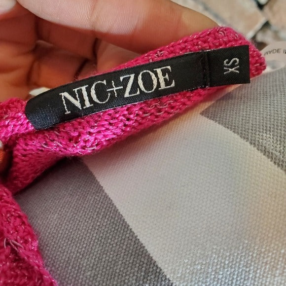 Nic+Zoe Cross Stitch Sweater SZ XS