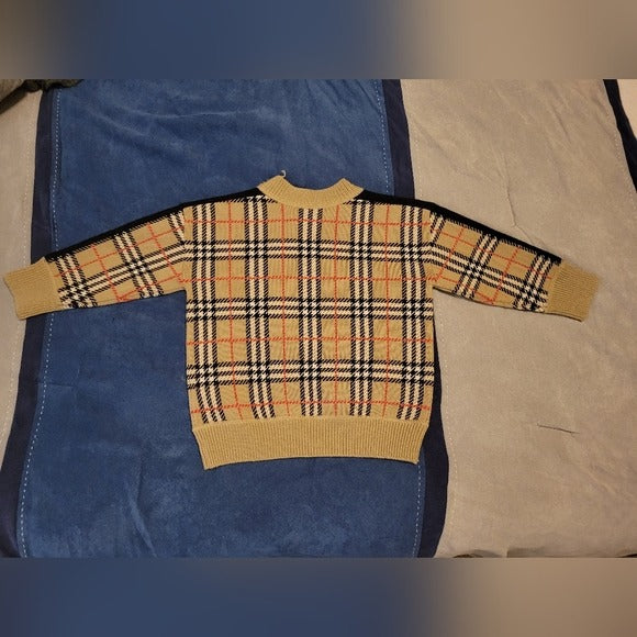 Burberry Tartan Check Merino Wool Kid's Sweater SZ 4Y