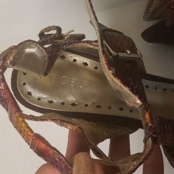 BCBGirls Snake Print Heeled Sandals Sz 7 1/2