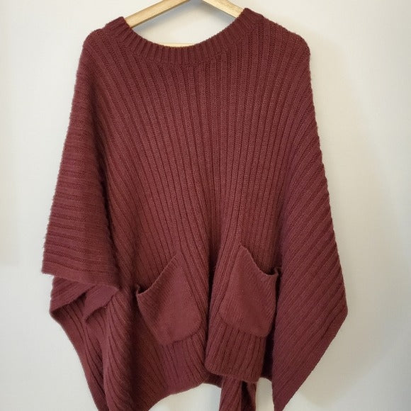 Treasure&Bond Rib Knit Poncho OS