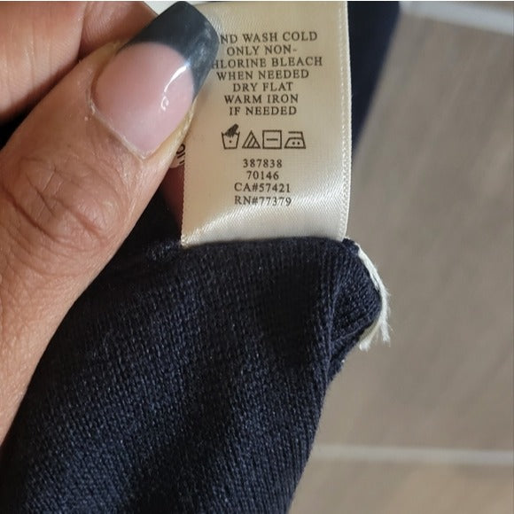 Ann Taylor Midi Stripe Navy Sweater Dress SZ X-Small