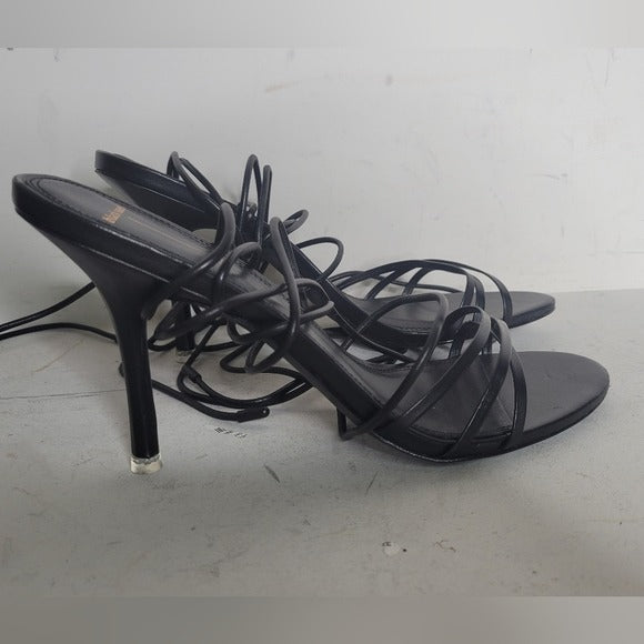 BLACK SUEDE STUDIO Leandra Lace Up Leather Sandals SZ 41