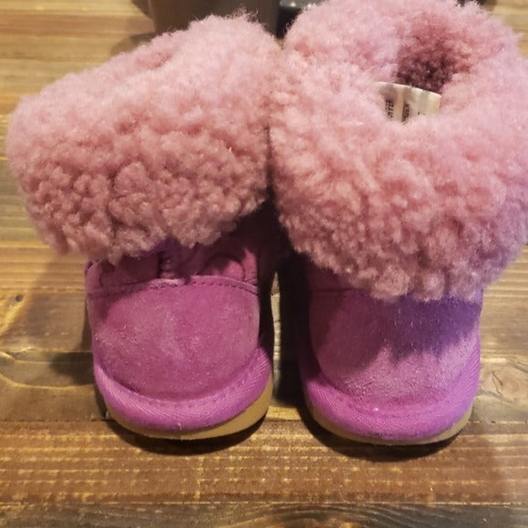 Toddler Girls Pink Sheepskin Boots Sz 10