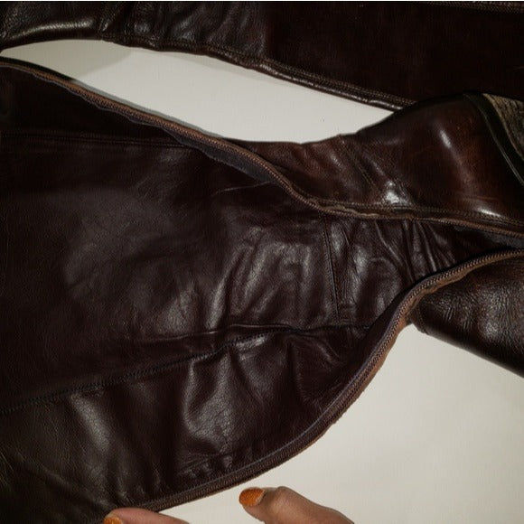 Janet&Janet Brown Leather Western Style Women's Boots Sz 39