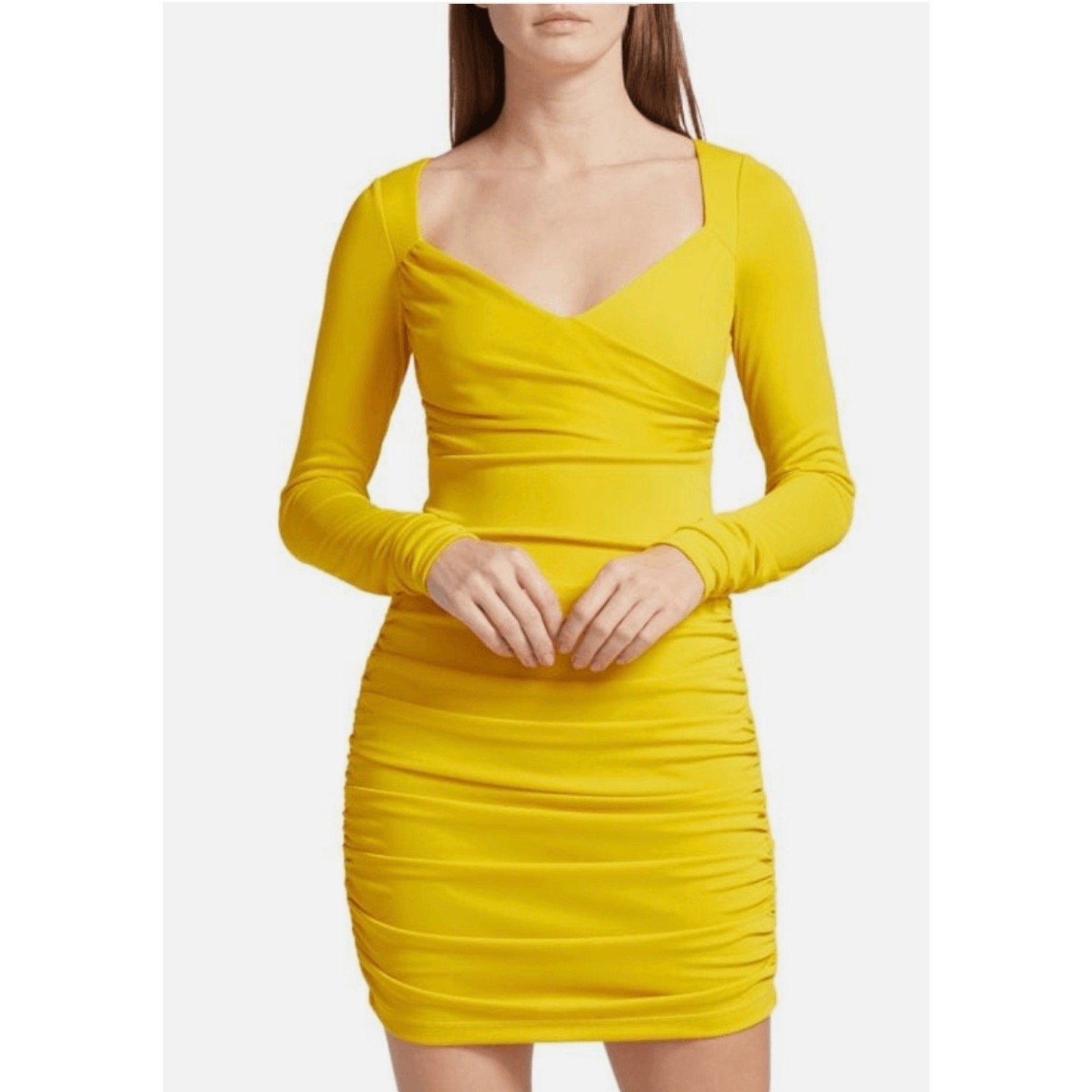 cinq a sept yellow dress Miah Ruched Mini in Pineapple SZ 6 – Divas Treasure Closet Toddler Boy Shoes Plus Size, Women's Plus A hidden side zipper Size:US 5 / EU 36