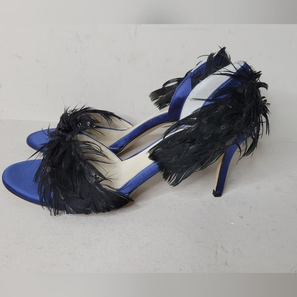 Something Bleu Hammond Feather Pump SZ 10
