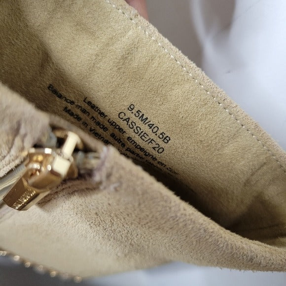 KARL LAGERFELD PARIS CASSIE SAND SUEDE ZIP Ankle BOOTIE Size 9.5 M Western