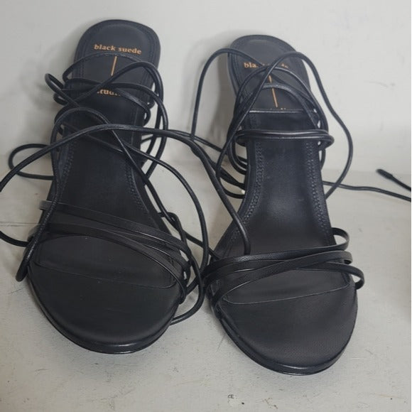 BLACK SUEDE STUDIO Leandra Lace Up Leather Sandals SZ 41