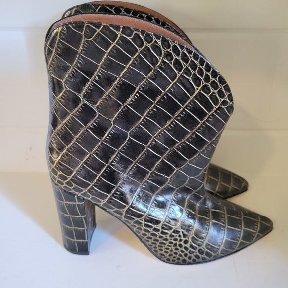 Paris Texas Croc Embossed Ankle Boots SZ 8.5