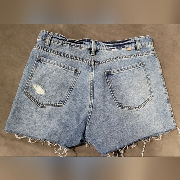 O’Neill Angus Ripped High Waist Denim Shorts SZ 31