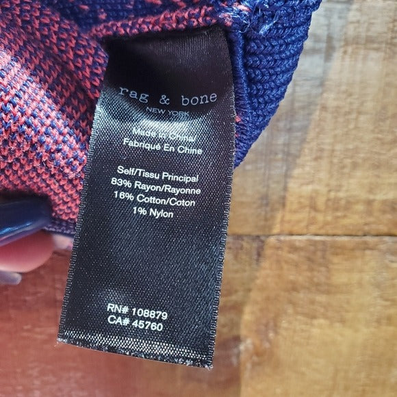 Rag & Bone Women's Ridley Pullover in Gingham Cotton Blend SZ SP