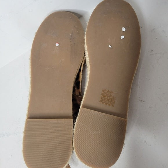 Madewell The Malia Espadrille Sandal in Leopard Calf Hair SZ 9