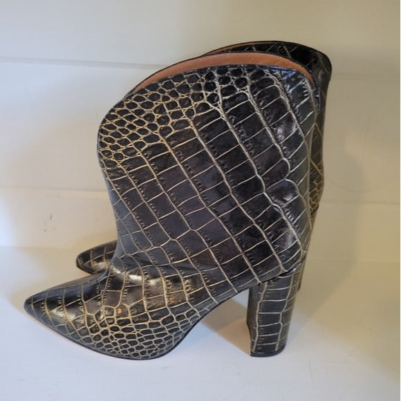Paris Texas Croc Embossed Ankle Boots SZ 8.5