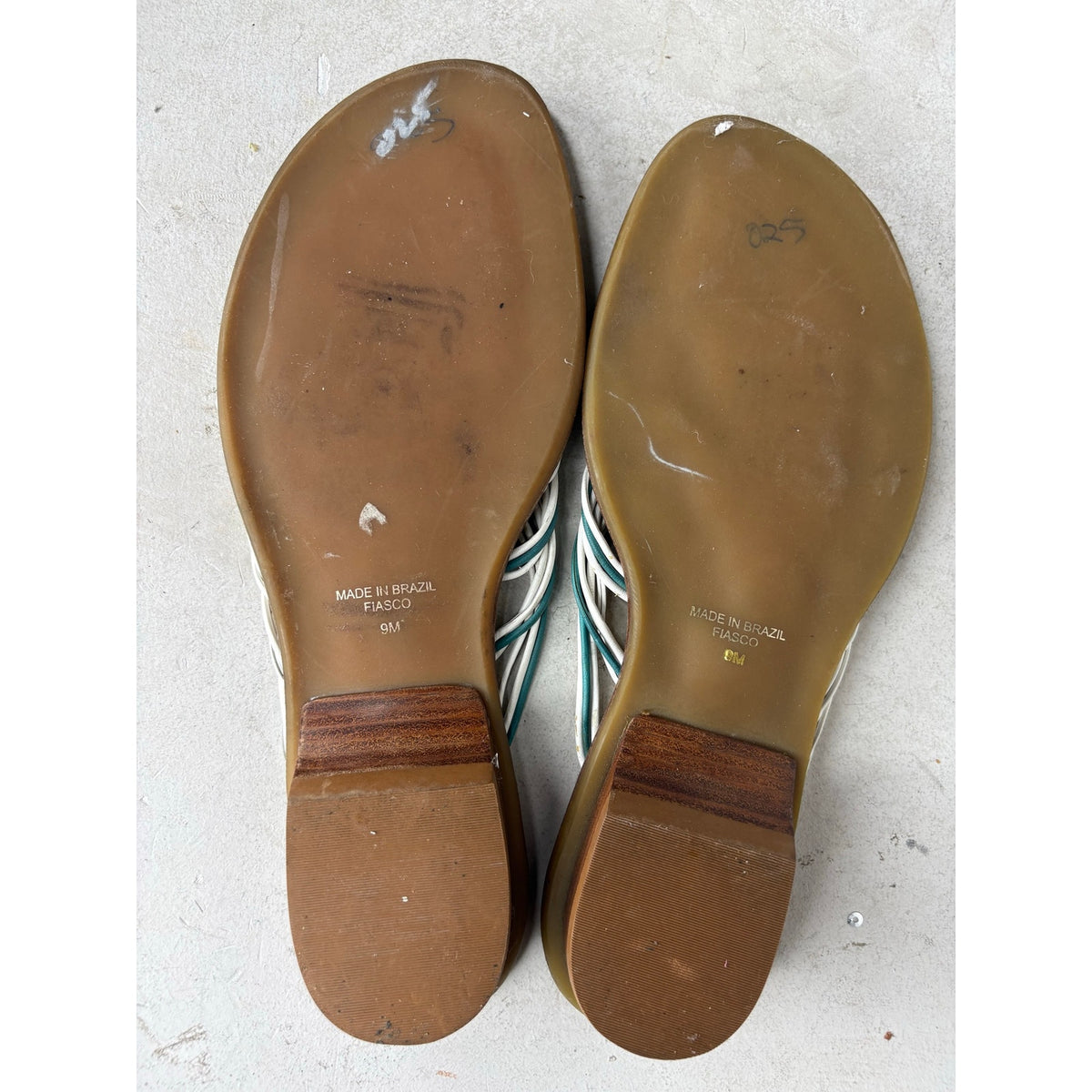 Nicole Leather Beaded Slide Sandals SZ 9