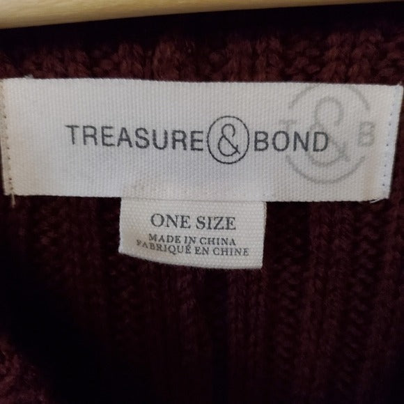 Treasure&Bond Rib Knit Poncho OS