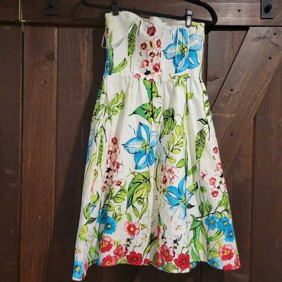 David Meister Floral Print A-Line Fit & Flare Dress SZ 6