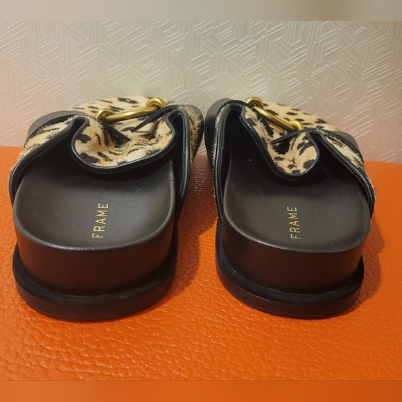 Frame Loafer Genuine Calf Hair Mule SZ 37