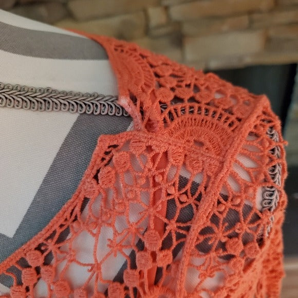 Ralph Lauren Women's Coral Crochet Dress Sz XS