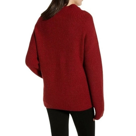 CHELSEA 28 NWOT Rib Funnel Neck Women's Red Sweater Size XXS