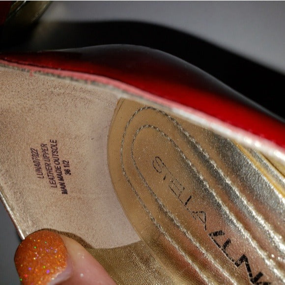 Stella Luna Red Patent Leather Peep Toe Women's Stilettos