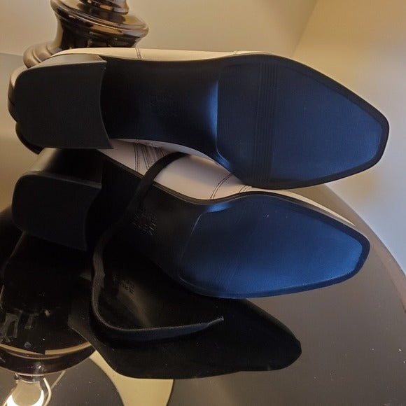 Naturalizer Sevilla Off White Leather Lace Up Booties SZ 9.5