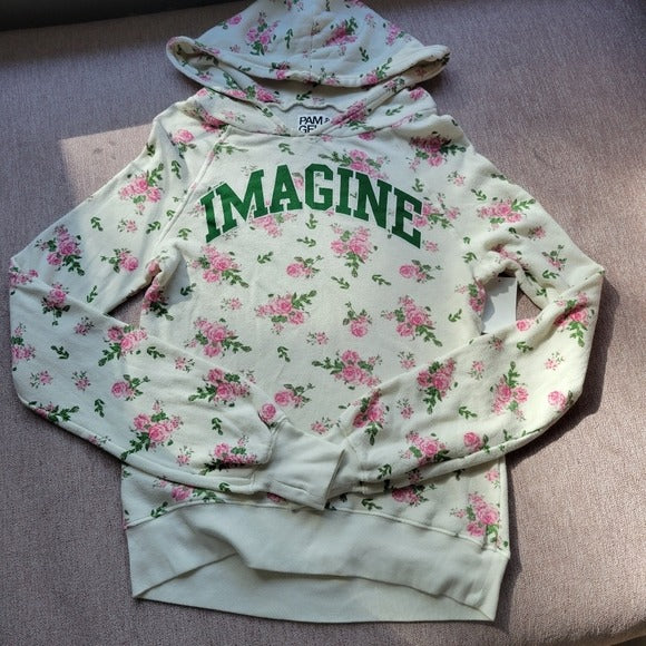 Pam & Gela Imagine Sweatshirt in Vanilla Bean SZ XS