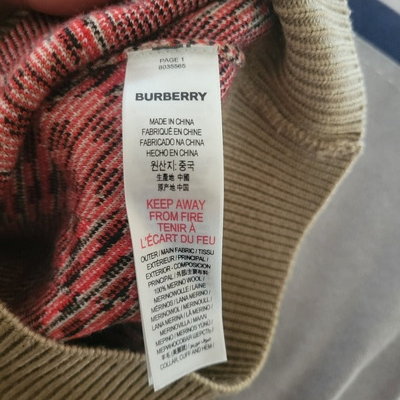 Burberry Tartan Check Merino Wool Kid's Sweater SZ 4Y