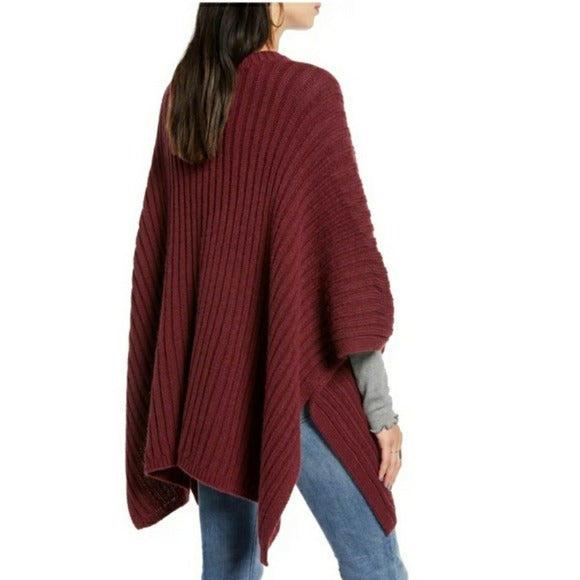 Treasure&Bond Rib Knit Poncho OS