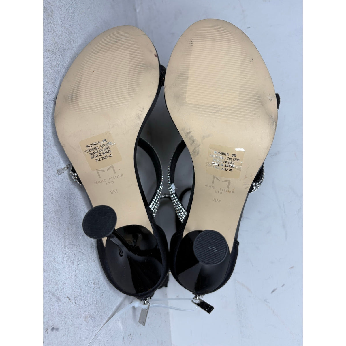 Marc Fisher LTD Carita Rhinestone Strappy Heels SZ 8M