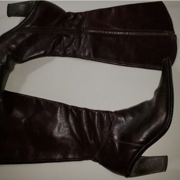 Janet&Janet Brown Leather Western Style Women's Boots Sz 39