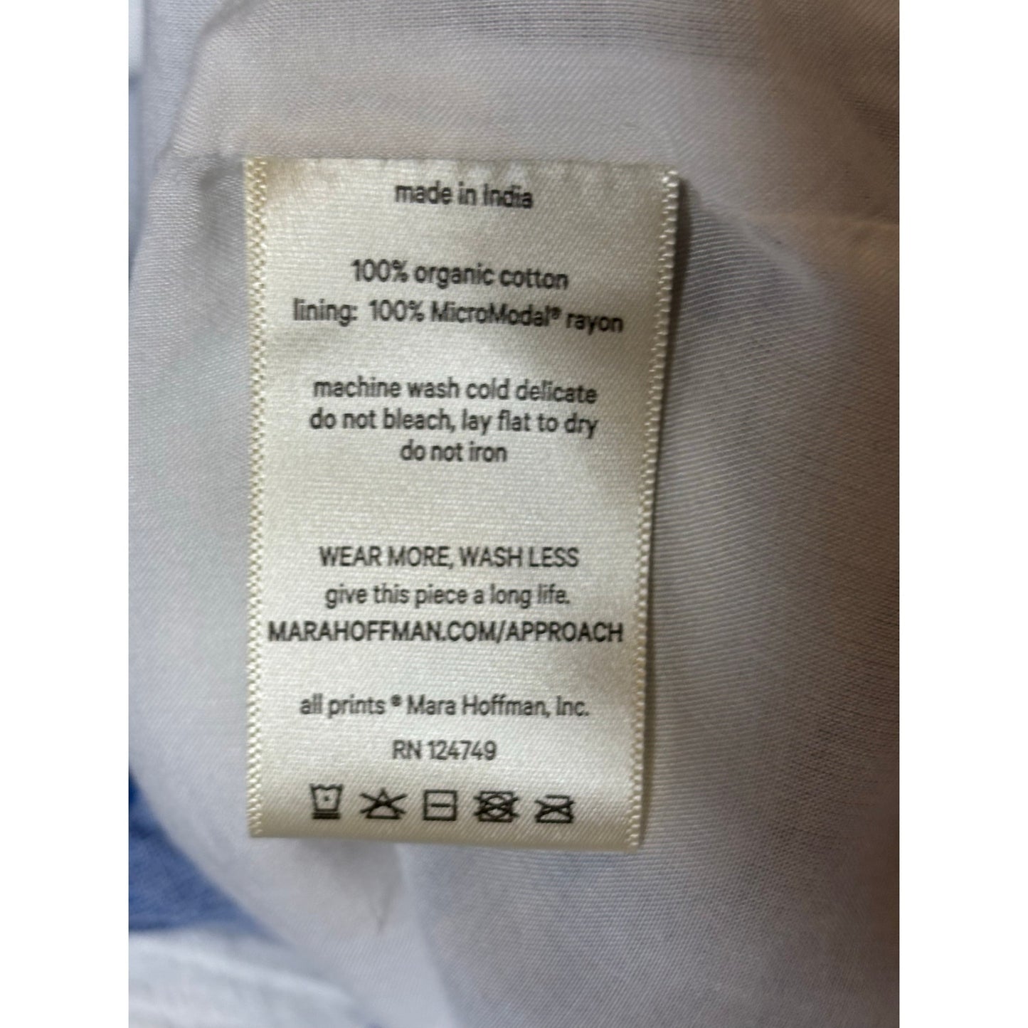 Mara Hoffman Blue White Gingham Wrap Midi Dress SZ Med
