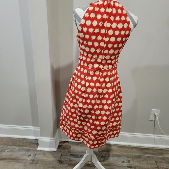 Eliza J Halter Fit & Flare Polk Dot Dress SZ 4