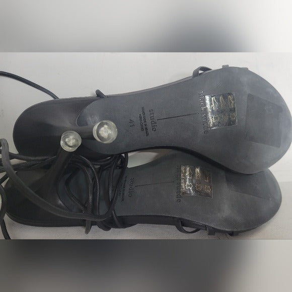 BLACK SUEDE STUDIO Leandra Lace Up Leather Sandals SZ 41