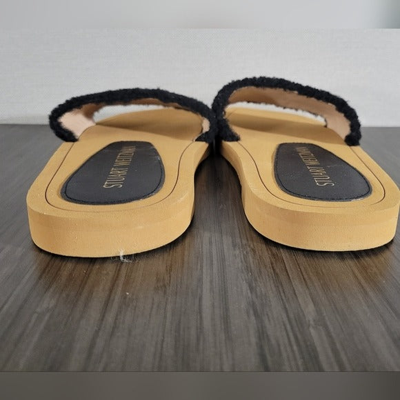 Stuart Weitzman Cammy Shearling Strap Slide Sandals SZ 9