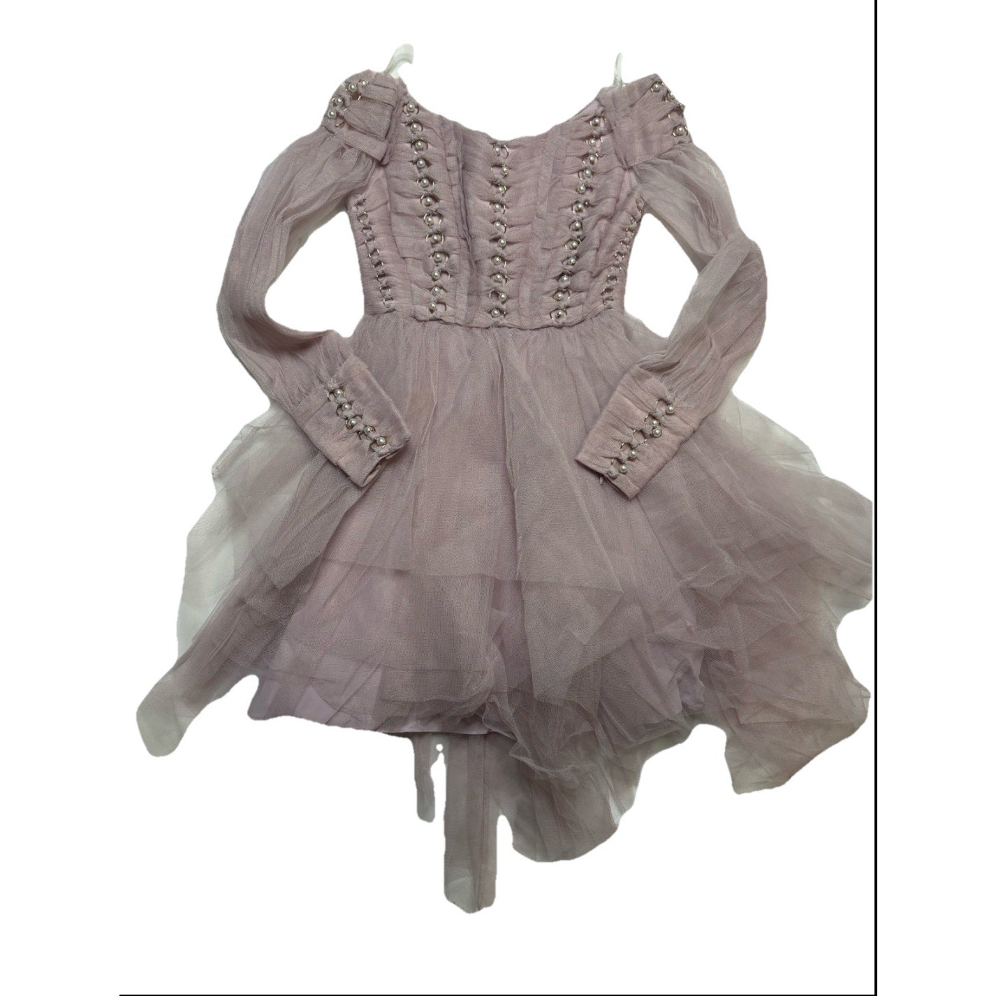 Zimmermann Lilac Pearl Embellished Tulle Dress Size 0 (US 2)