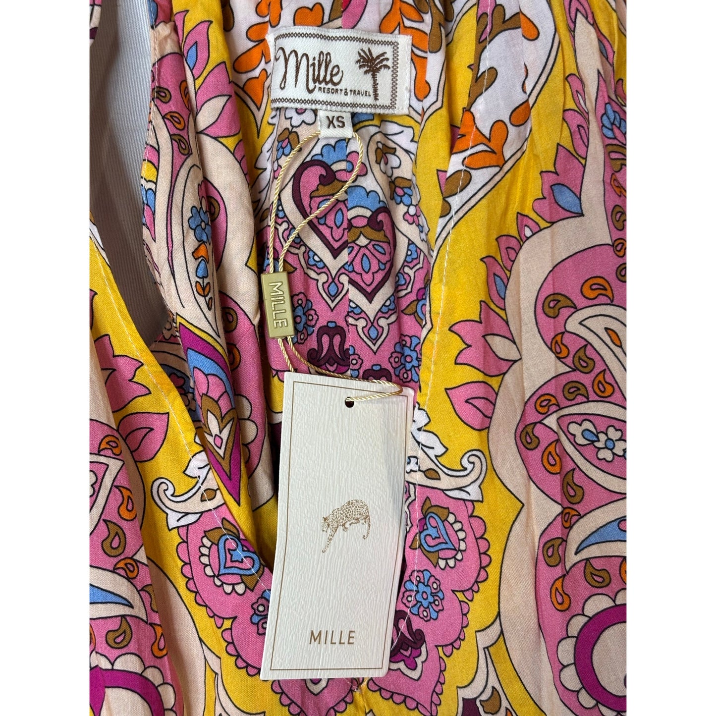 Mille Paisley Kaftan Boho Maxi Dress SZ XS