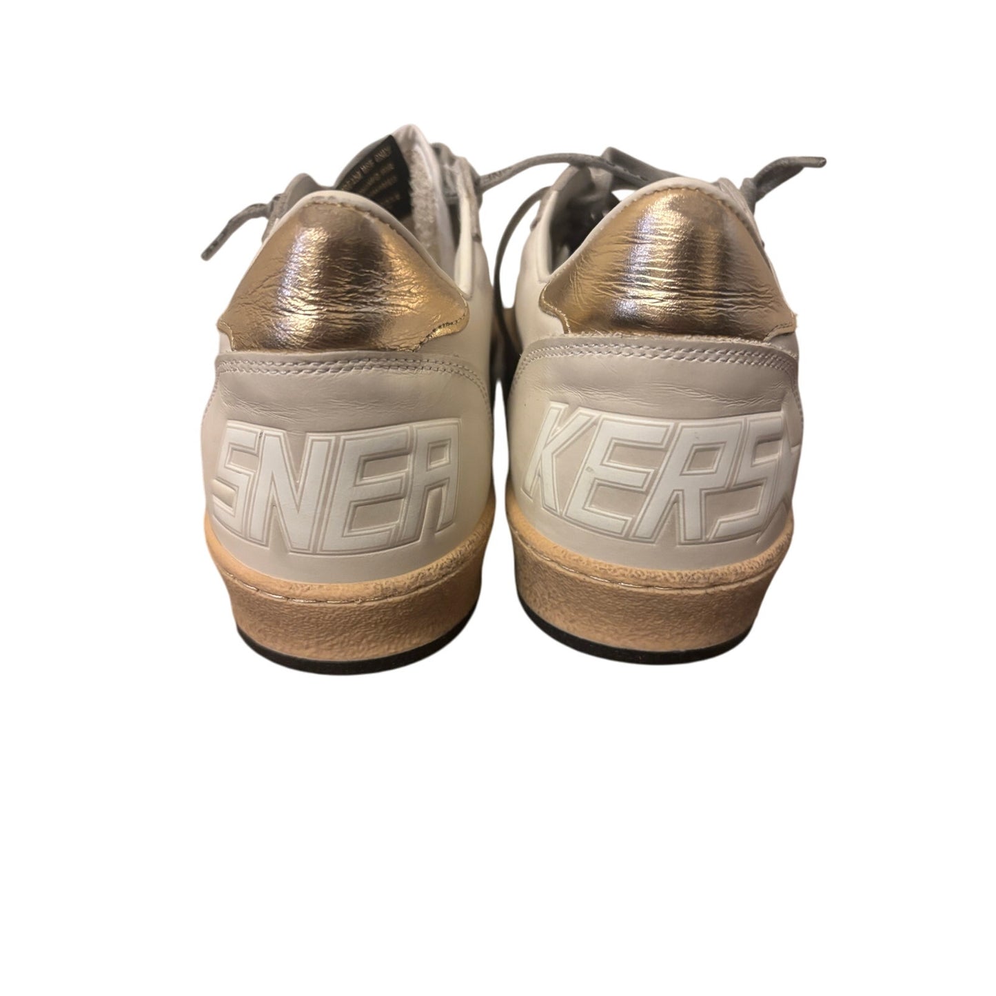 Golden Goose Ball Star Sneakers White & Gold Metallic Star Size 42 EU (US ~9)