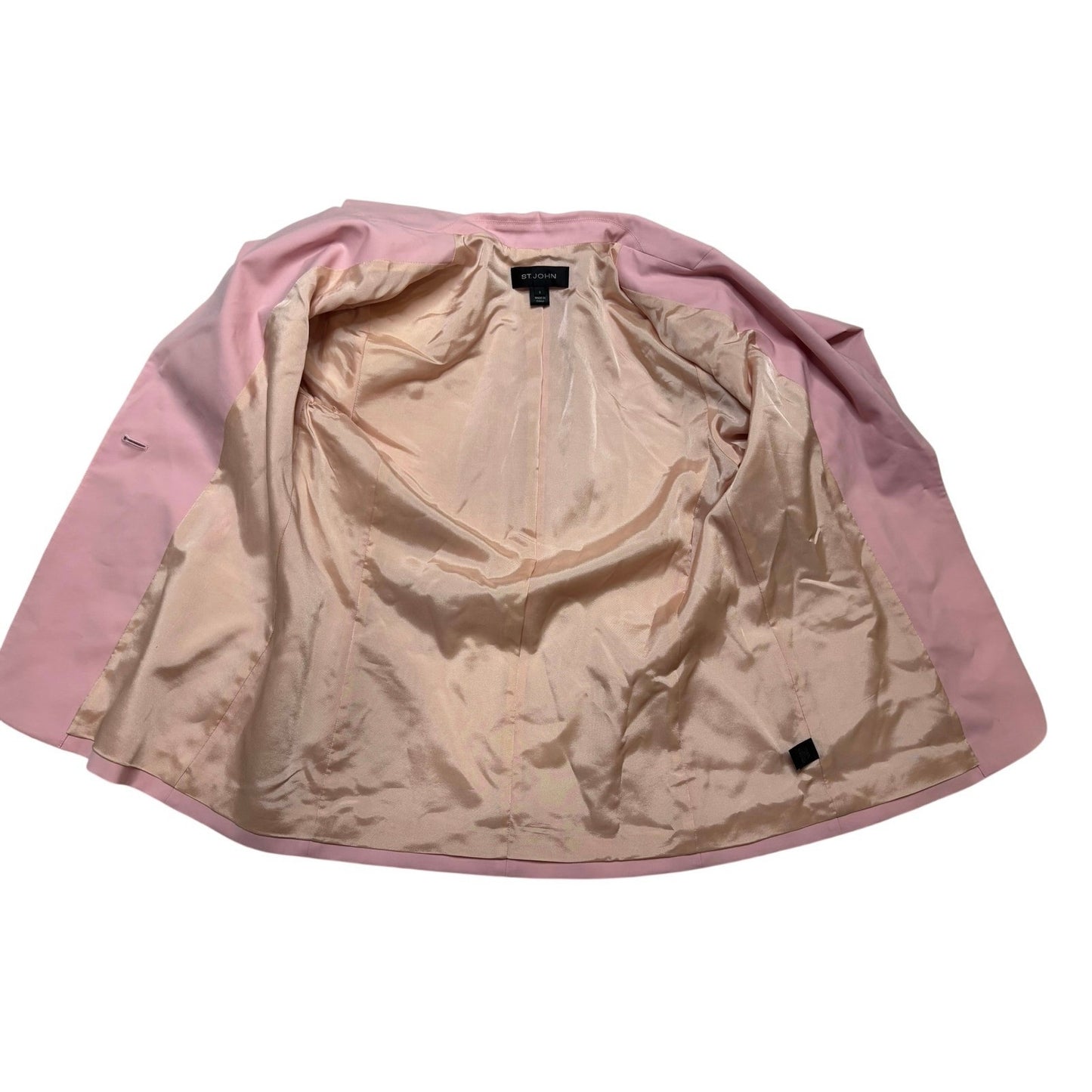 St. John Blush Pink Wool Blend Tailored Blazer SZ 8