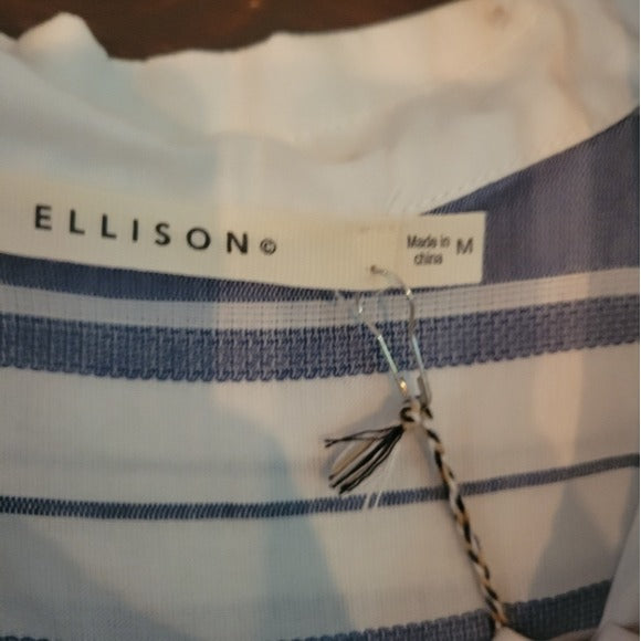 NWT Ellison Striped Cotton Shirt Dress SZ Med