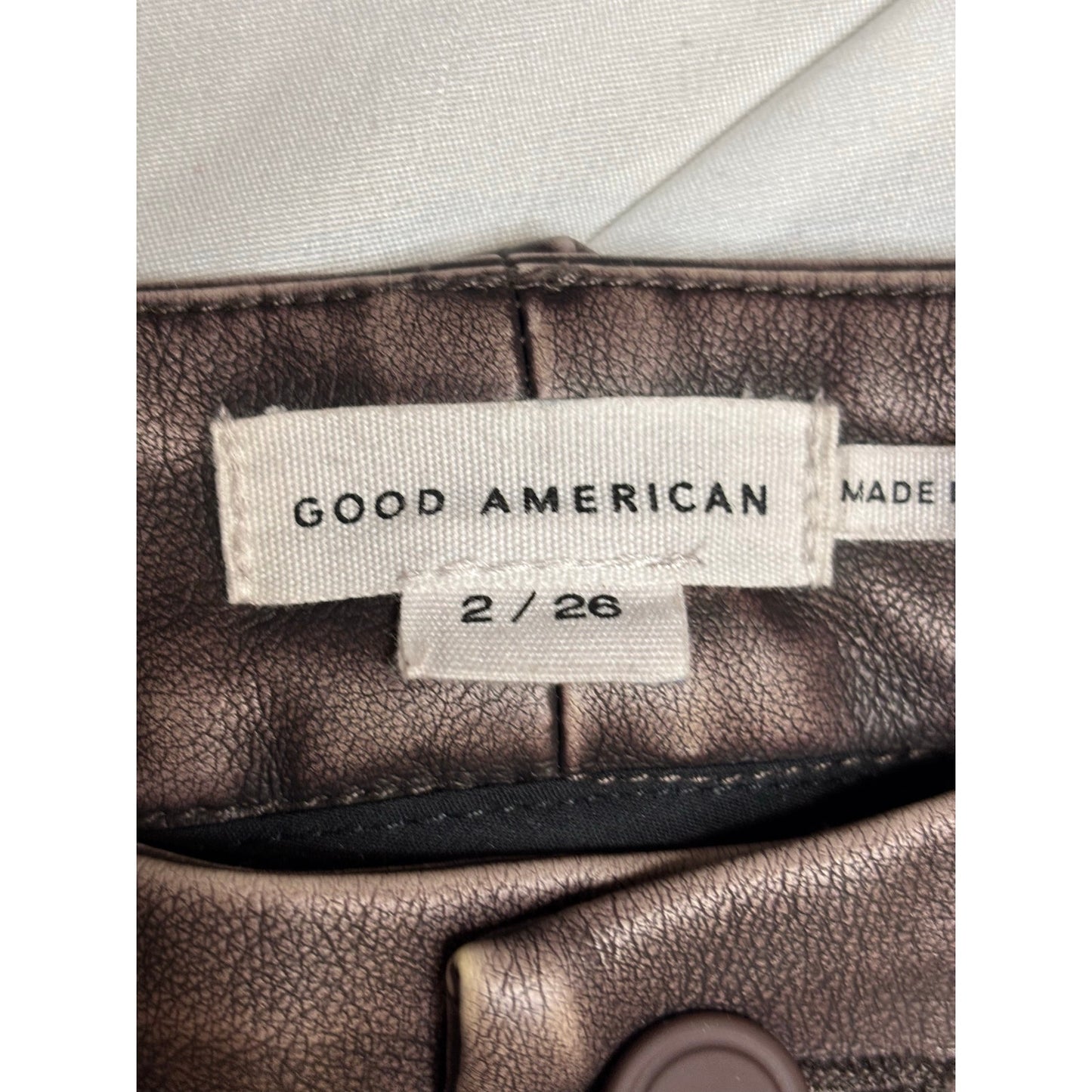 Good American High Waist Faux Leather Bootcut Pants SZ 2