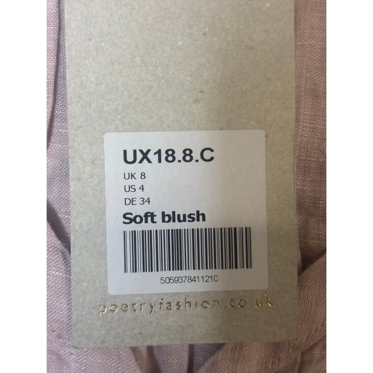 Poetry Linen Button Front Midi Dress Soft Blush US 4