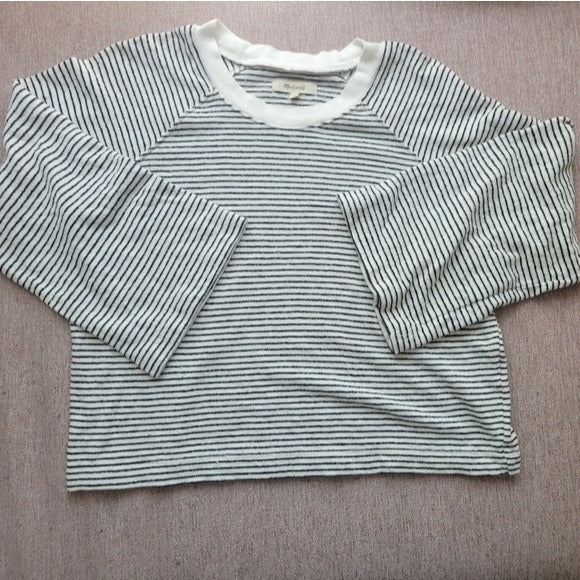 Terry Raglan Sweatshirt in Stripe SZ XS