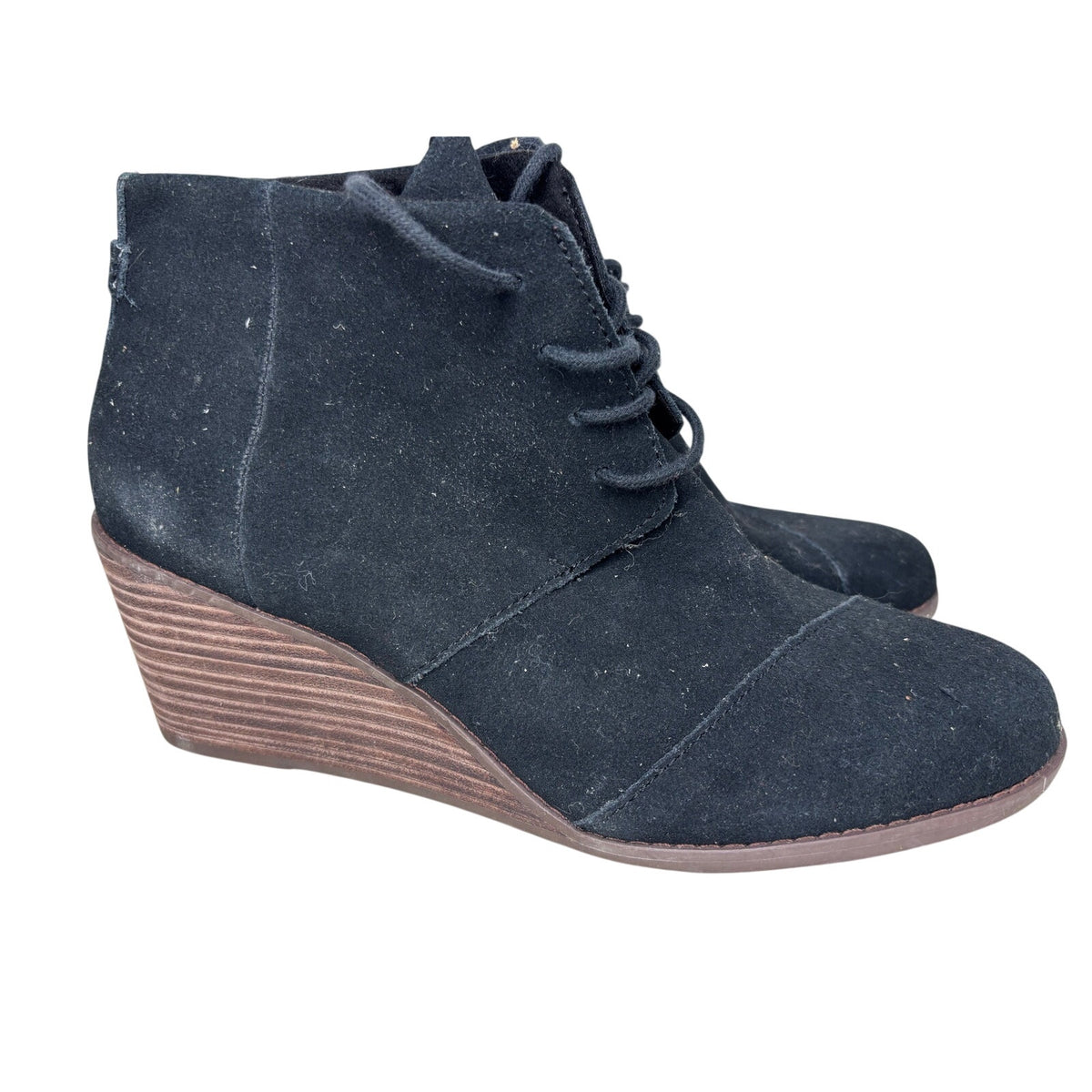 TOMS Hyde Suede Wedge Ankle Boots SZ 9.5